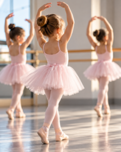 Bambine dai 3 anni durante una lezione di danza classica